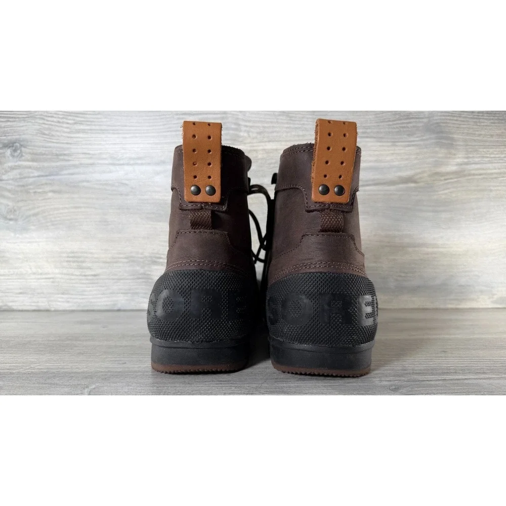 Sorel Ankeny NM2100-256 Mens 9 Waterproof Leather Mid Hiker Ankle Boots Brown